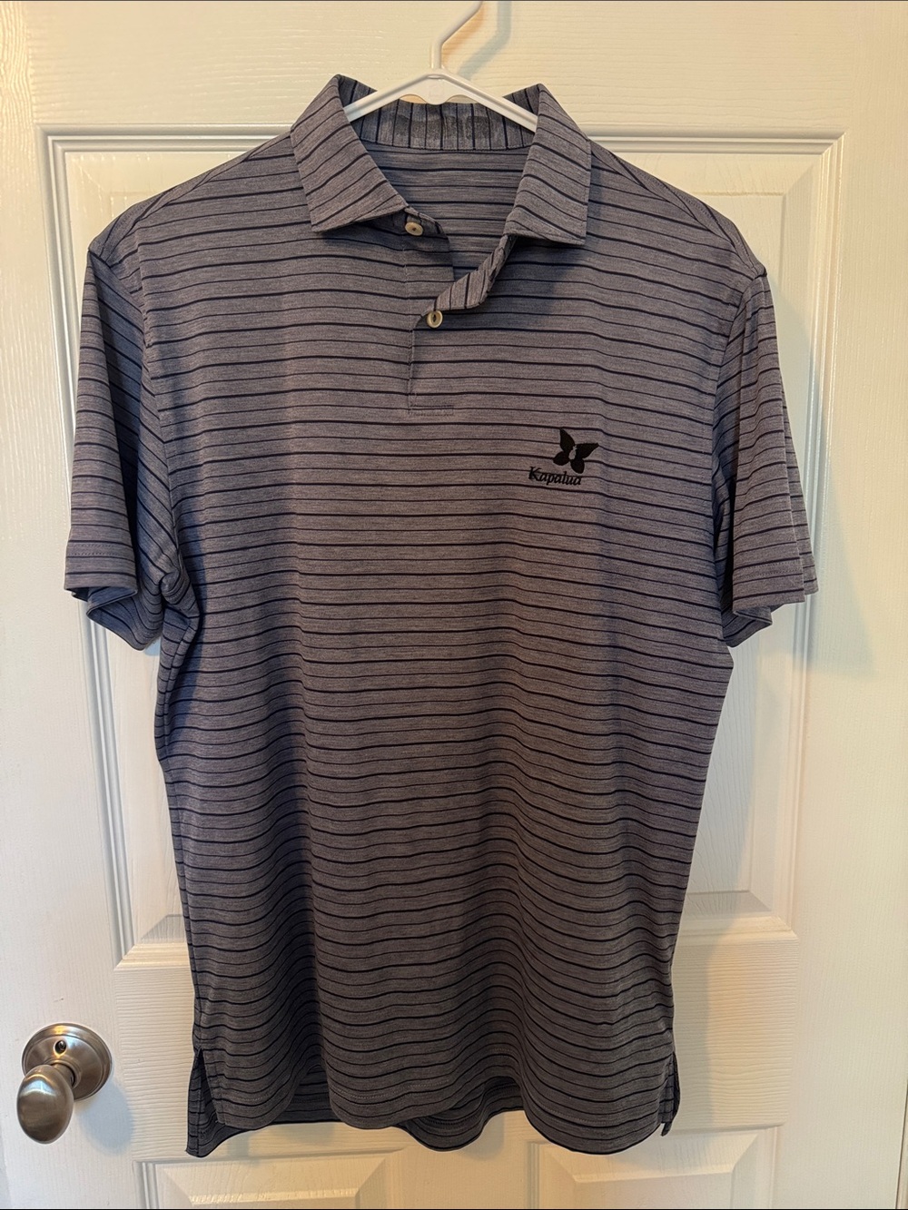 Striped Navy Blue Kapalua Golf Polo